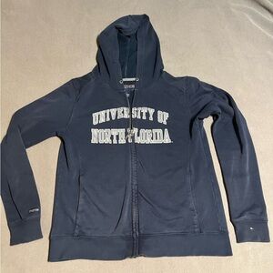 University of North Florida Jansport Navy Full Zip Hoodie Size Large